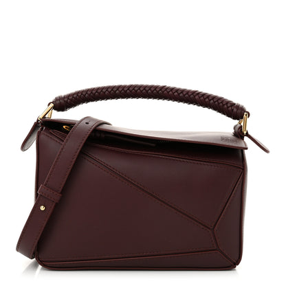 Loewe Calfskin Small Woven Puzzle Bag Dark Burgundy 1 of 11