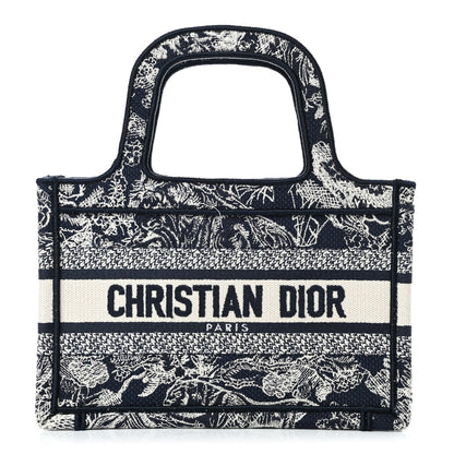 Christian Dior Canvas Embroidered Mini Toile De Jouy Book Tote Blue 1 of 4