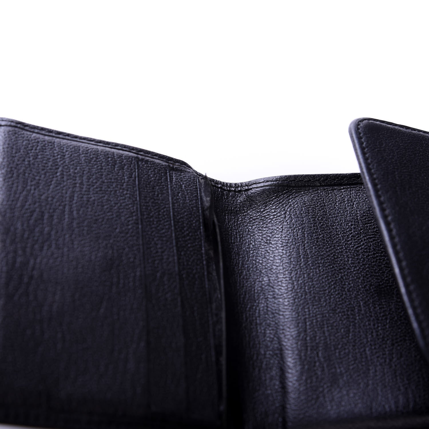 Chanel Goatskin Compact Double Sided Wallet Black 9 of 10