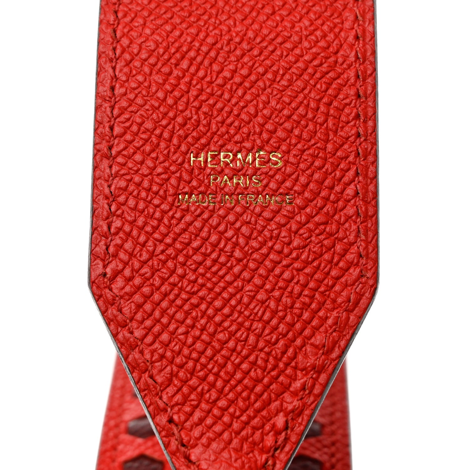 Hermes Epsom 40mm Mousqetons Tressage Shoulder Strap Rouge Coeur Bleu du Nord Rouge H 3 of 4