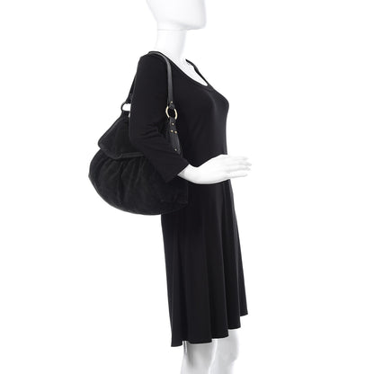 Fendi Suede Large Chef Shoulder Bag Black 2 of 17