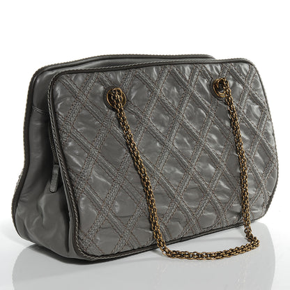 Chanel Calfskin Quilted Stitch Triptych Tote Grey 3 of 8