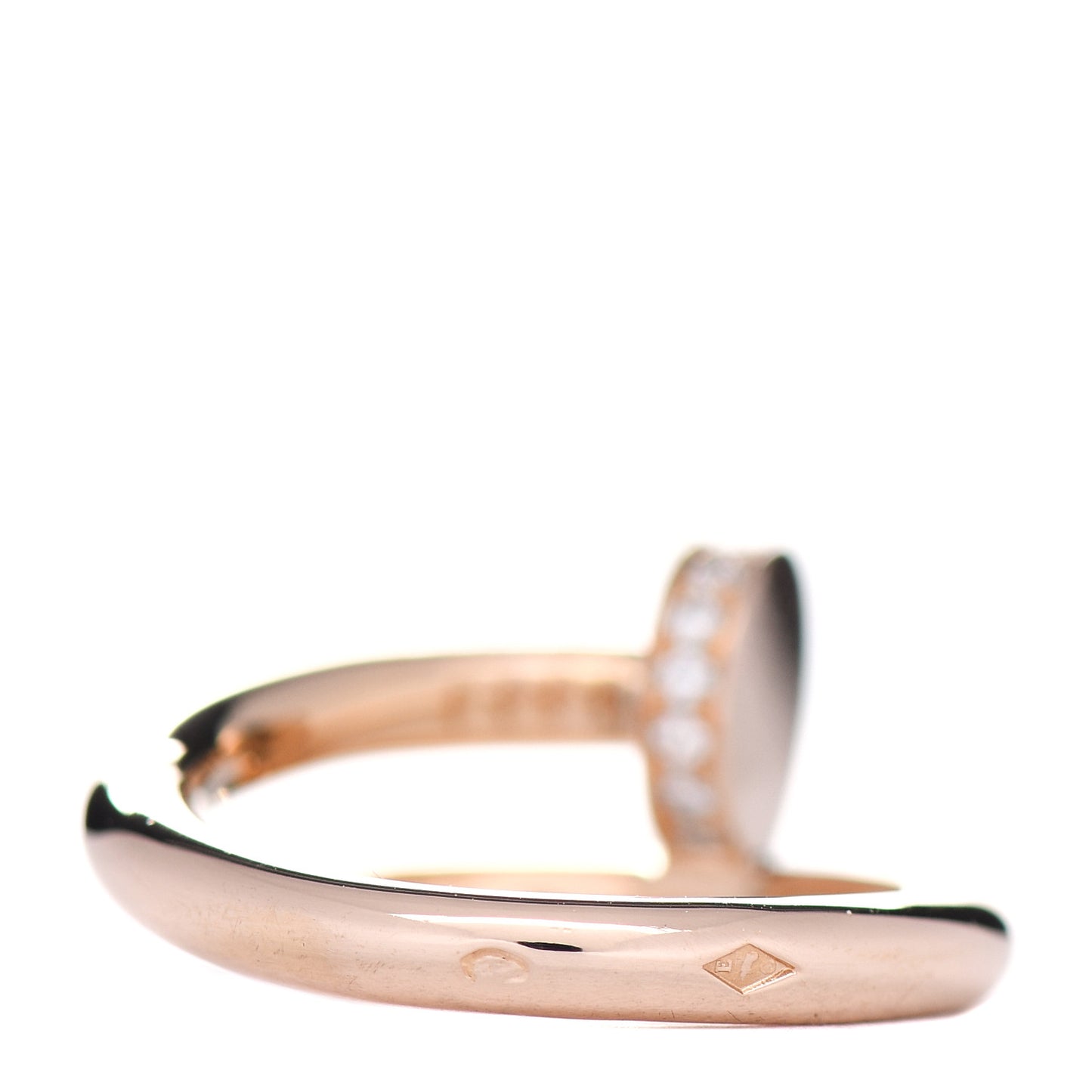 18K Pink Gold Diamond Juste Un Clou Ring 48 4.5