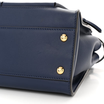 Fendi Vitello Seta Shiny Nappa Medium 3 Pocket Peekaboo Iconic Satchel Blueberry 10 of 10