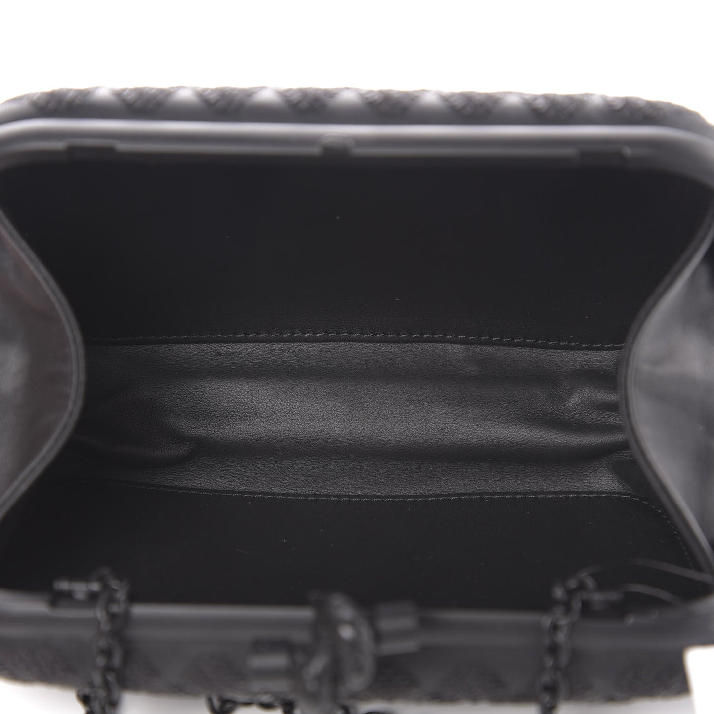 Sequin Paillettes Tartan Chain Knot Clutch Black
