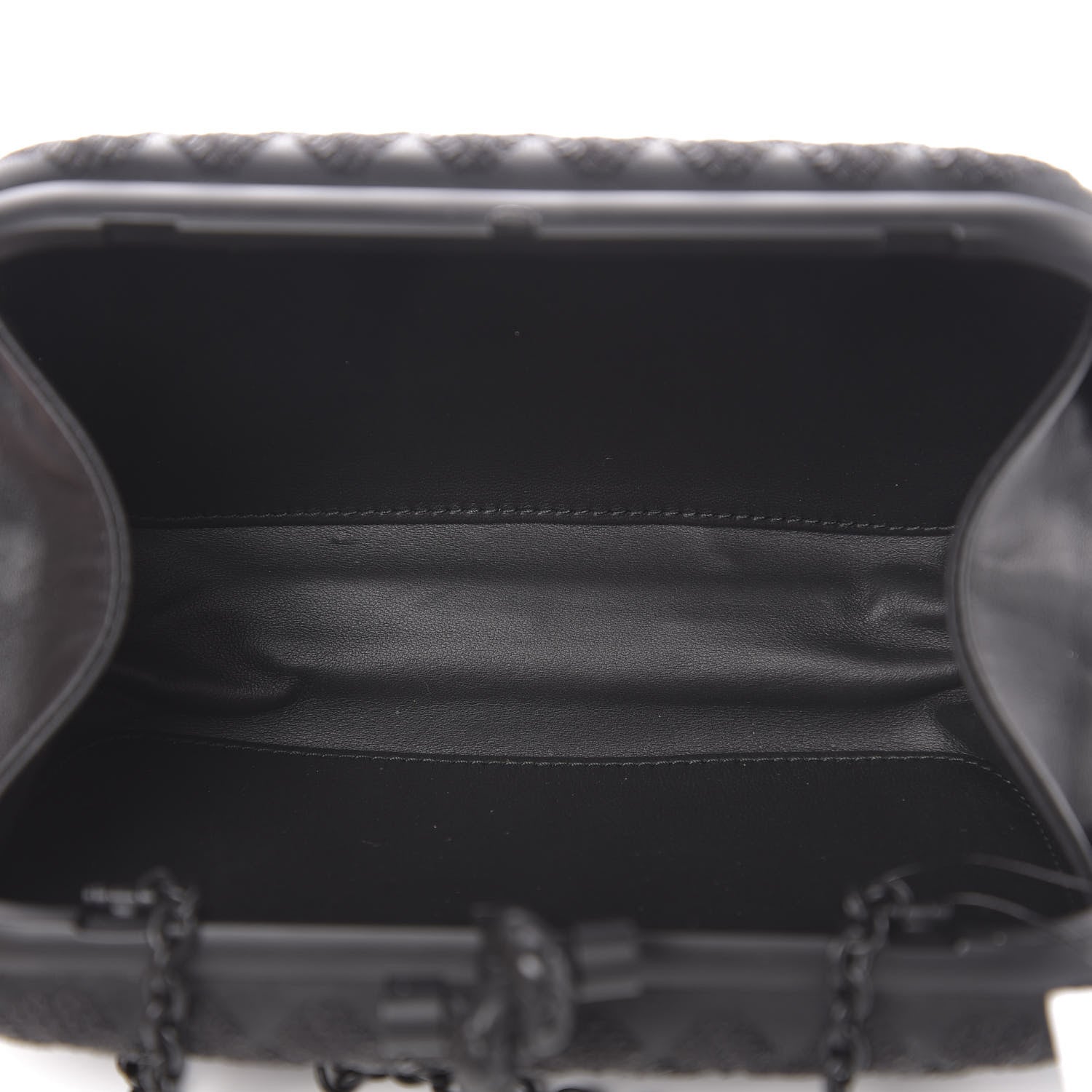Bottega Veneta Sequin Paillettes Tartan Chain Knot Clutch Black 4 of 8