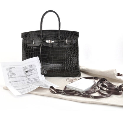 Hermes Porosus Crocodile BIRKIN 35 Graphite 2 of 10
