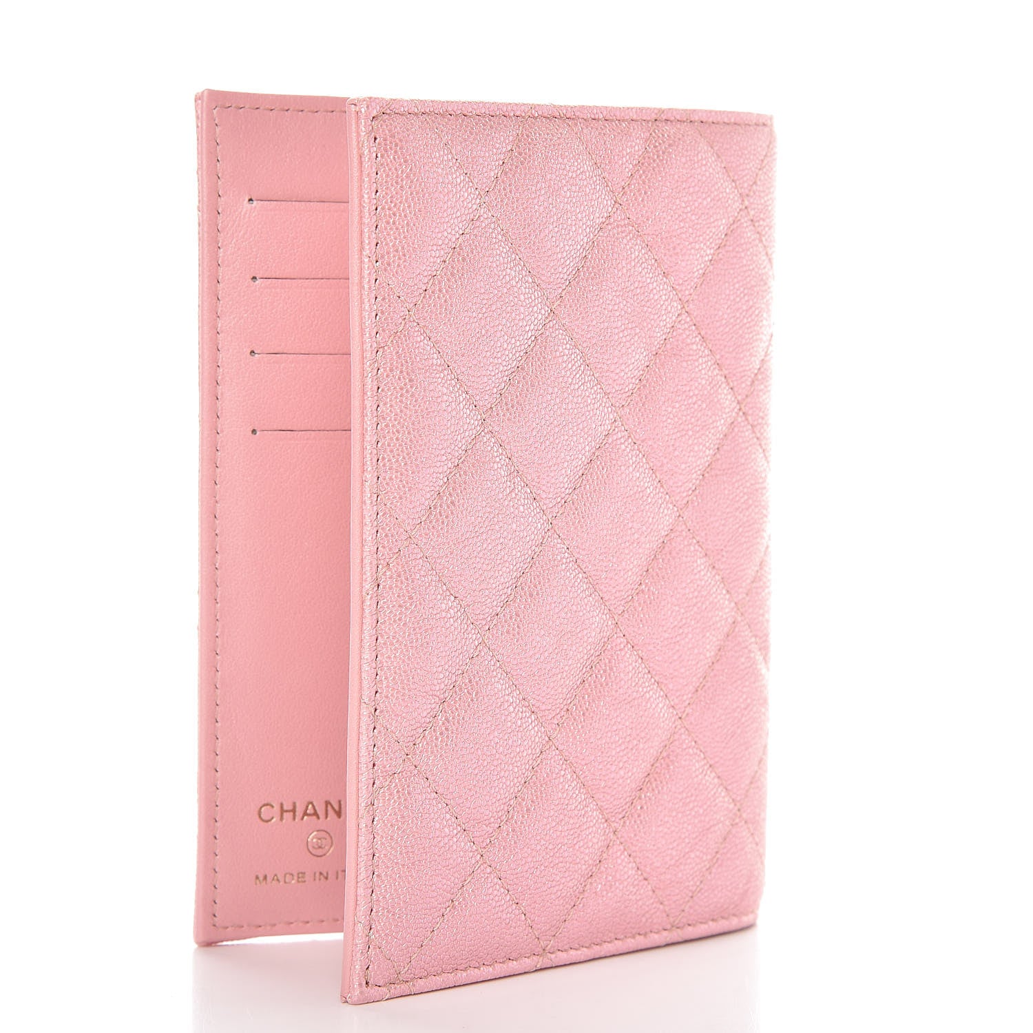 Chanel Iridescent Caviar Quilted Passport Holder Pink 3 of 8