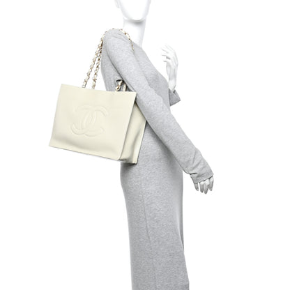 Chanel Shiny Aged Calfskin Shopping Bag White 2 of 10