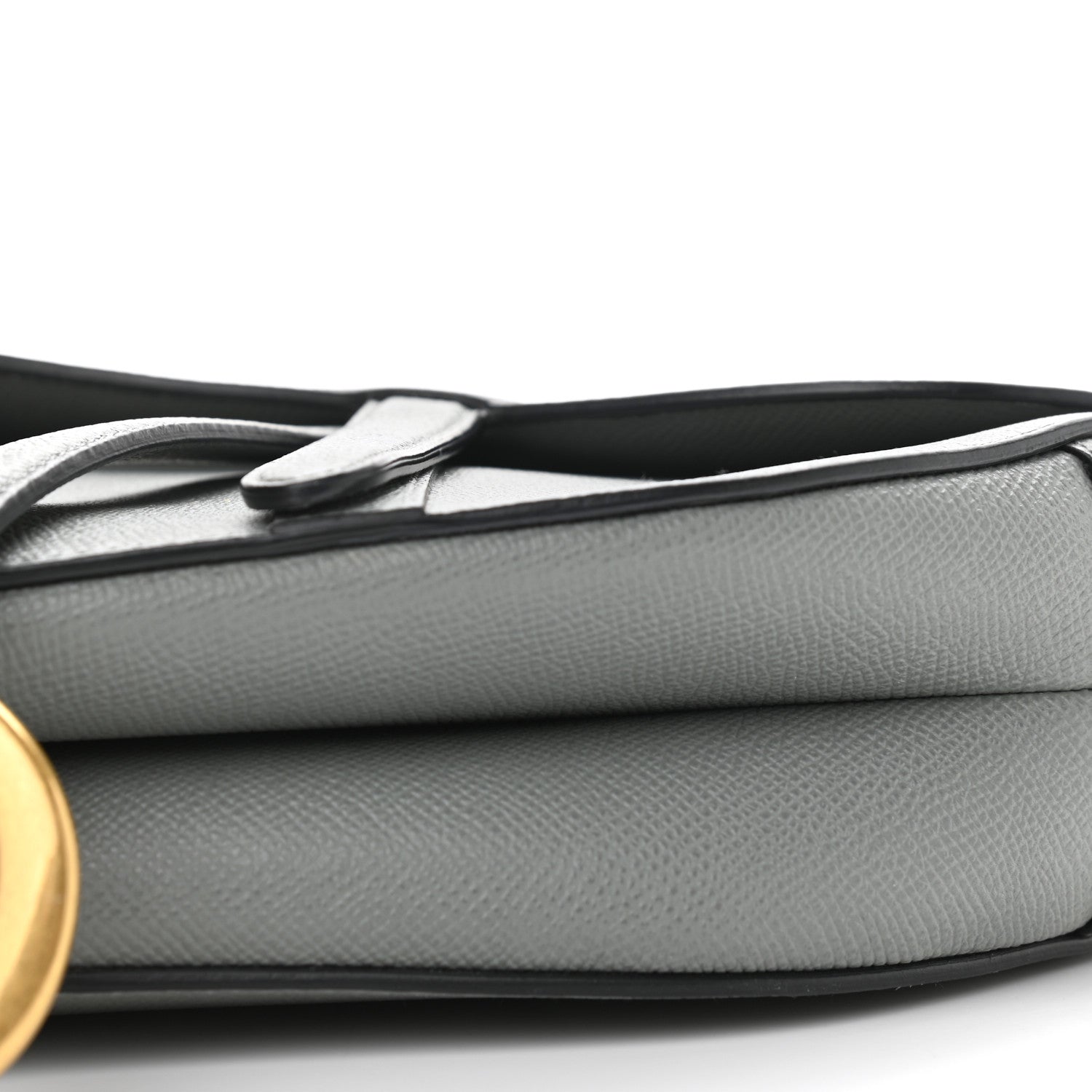 Christian Dior Grained Calfskin Saddle Bag Grey 10 of 12