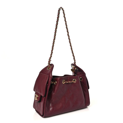 Chanel Grained Calfskin Quilted Mini Chanel 25 Handbag Dark Burgundy 3 of 11
