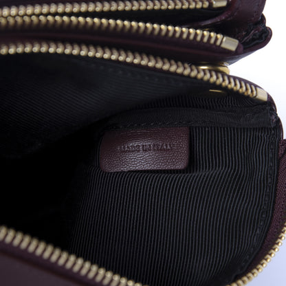 Celine Smooth Lambskin Small Trio Crossbody Bag Burgundy 9 of 10