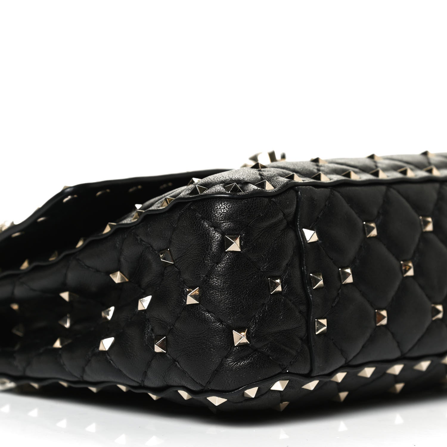 Valentino Garavani Lambskin Medium Rockstud Spike Shoulder Bag Black 8 of 15