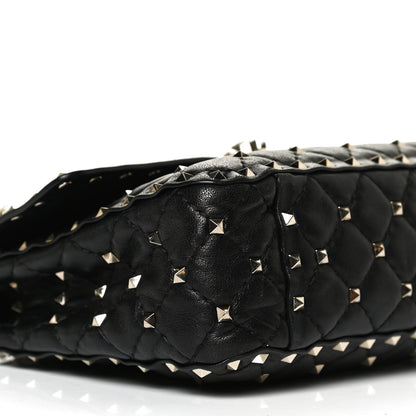 Valentino Garavani Lambskin Medium Rockstud Spike Shoulder Bag Black 8 of 15