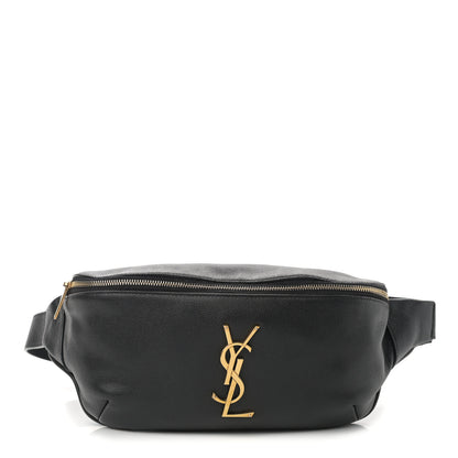 Saint Laurent Grain De Poudre Monogram Belt Bag Black 1 of 9
