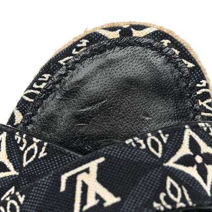 Louis Vuitton Jacquard Calfskin Since 1854 Boundary Wedge Sandals 39 Blue 11 of 11