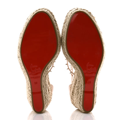 Christian Louboutin Calfskin Chocazeppa Spikes 120 Platform Wedge Sandals 39 Leche 5 of 10