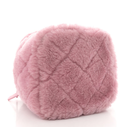 Chanel Shearling Lambskin Quilted Small CC Vanity Case Pink 5 of 11