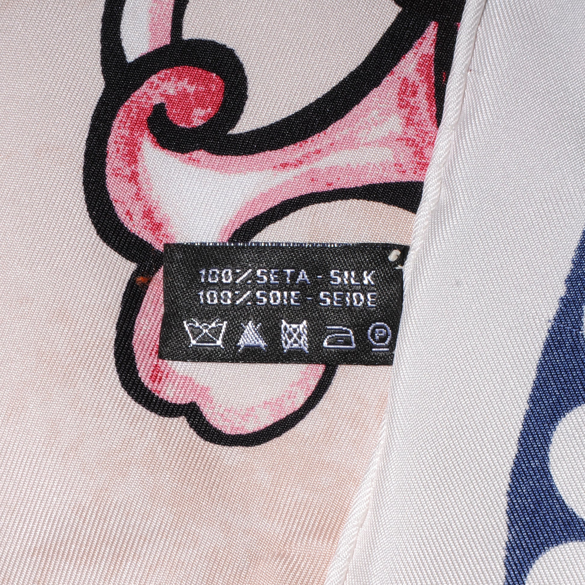 Chanel Silk Dragon CC Scarf White 5 of 5
