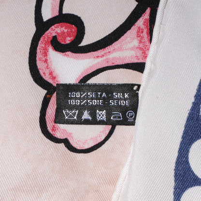 Chanel Silk Dragon CC Scarf White 5 of 5