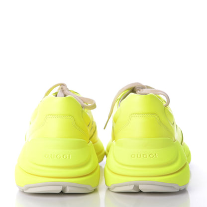 Gucci Calfskin Mens Rhyton Sneakers 10 Yellow Fluo 5 of 9
