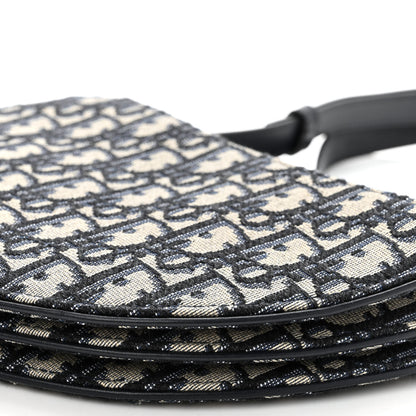 Christian Dior Oblique Saddle Pouch With Strap Navy Blue 11 of 12