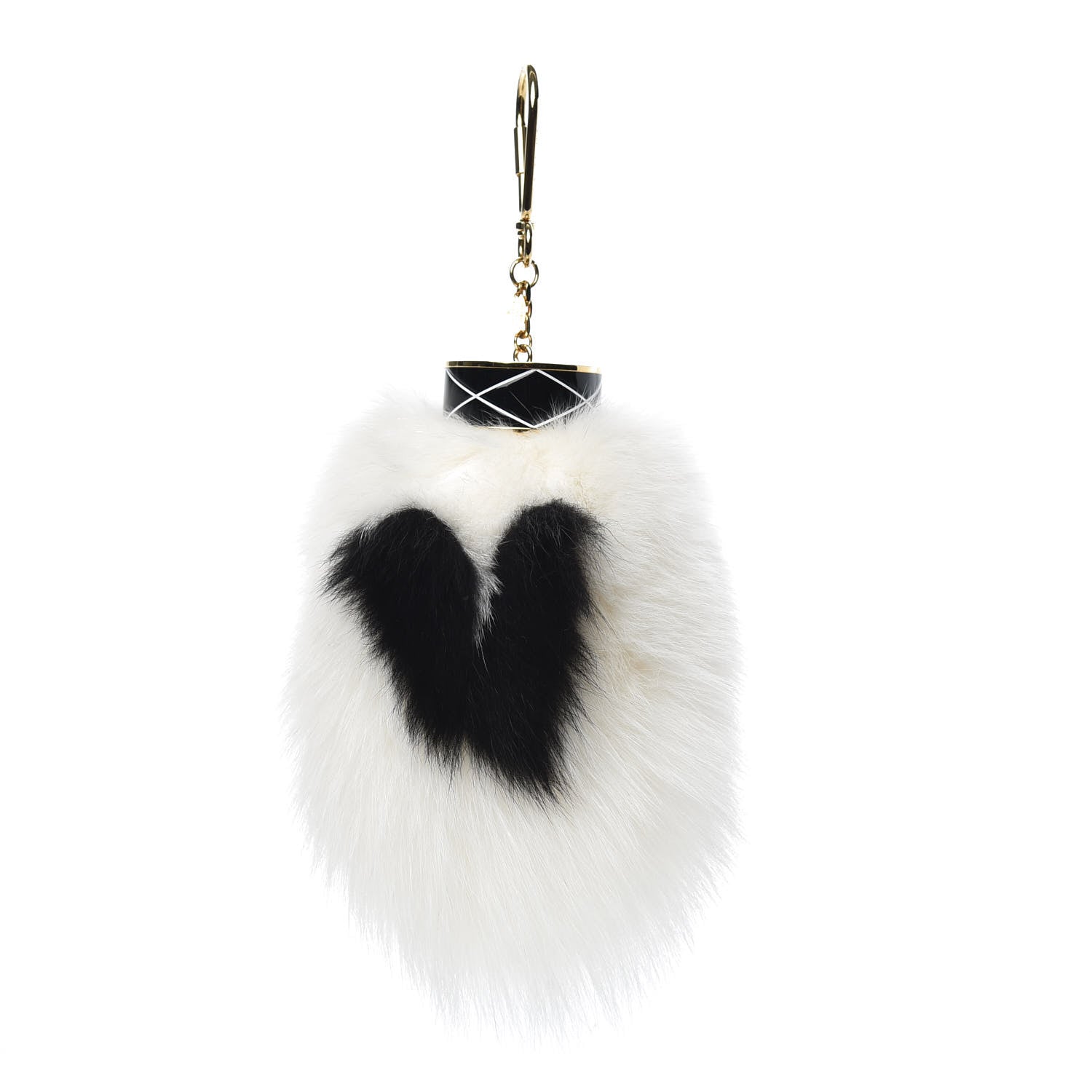 Louis Vuitton Fox Fur Fuzzy V Bag Charm White 1 of 3