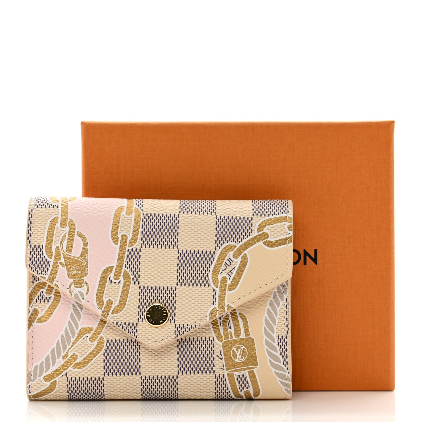 Damier Azur Nautical Victorine Wallet Gold