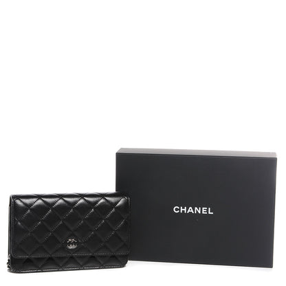 Chanel Lambskin Quilted Wallet On Chain WOC Black 9 of 9