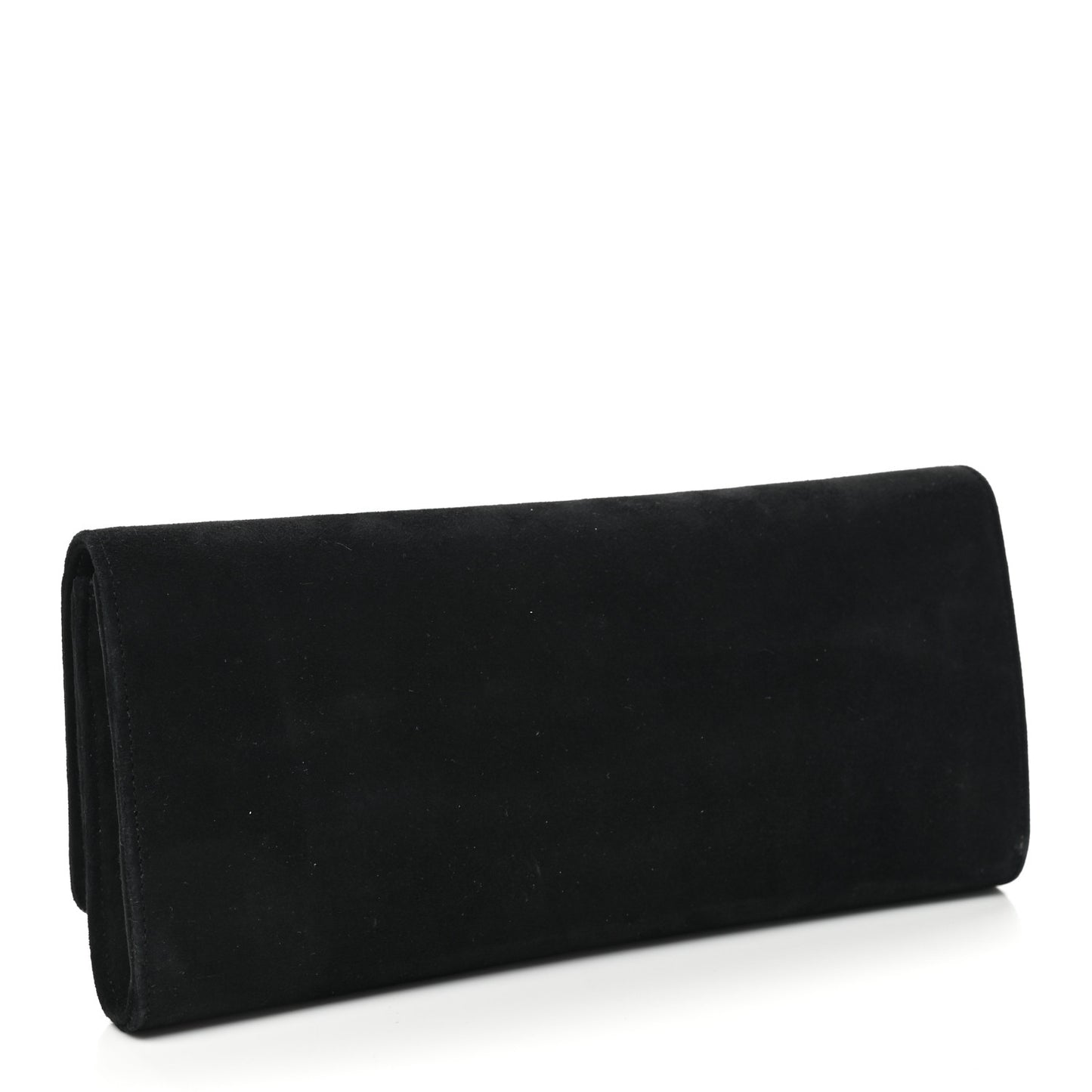 Velvet Crystal Interlocking Clutch Black