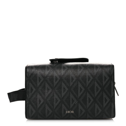 Christian Dior Canvas CD Diamond Lingot Toiletry Pouch Black 1 of 16