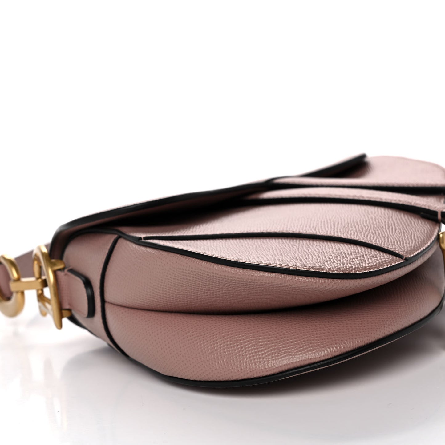 Grained Calfskin Saddle Bag Pink