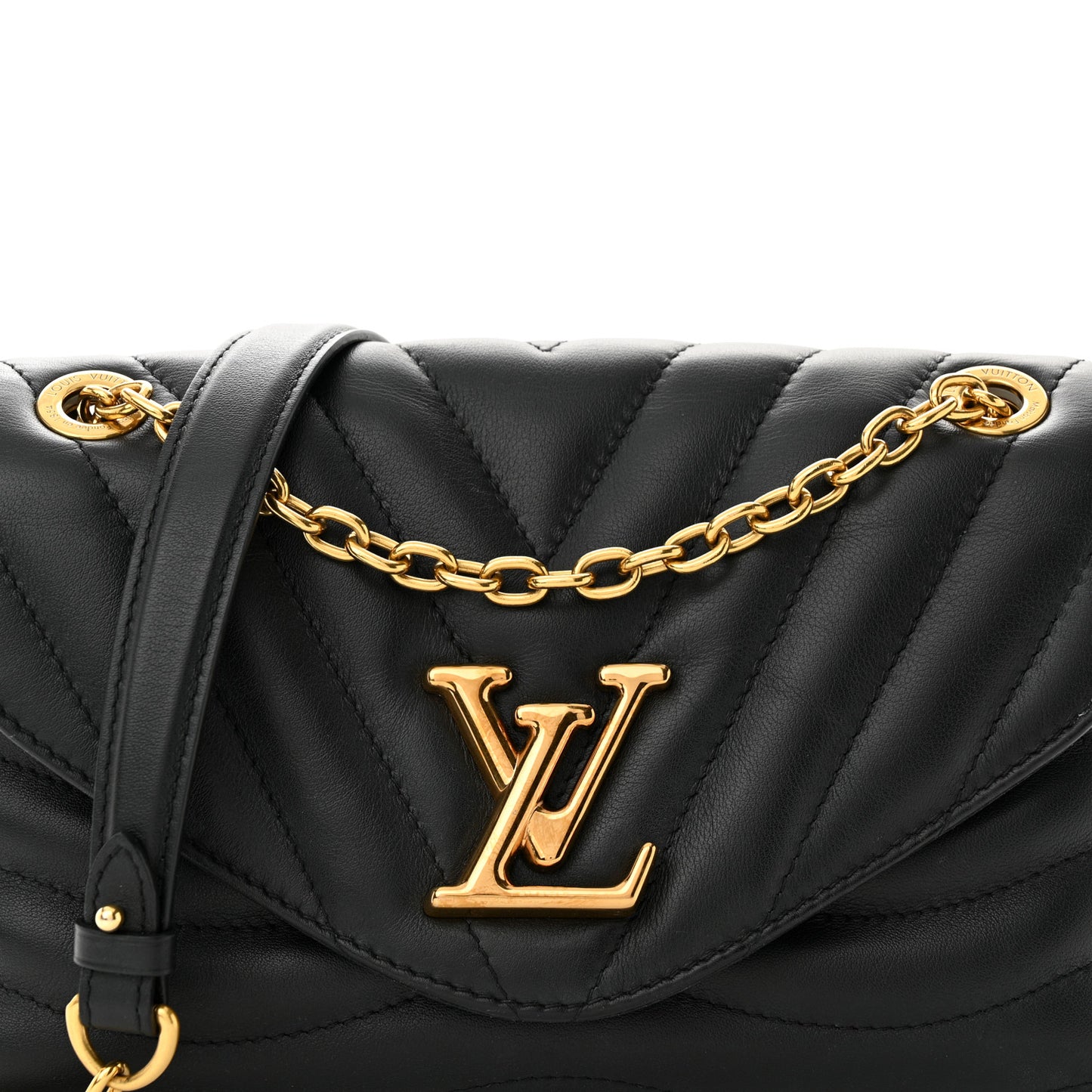 Calfskin LV New Wave Chain Bag Black