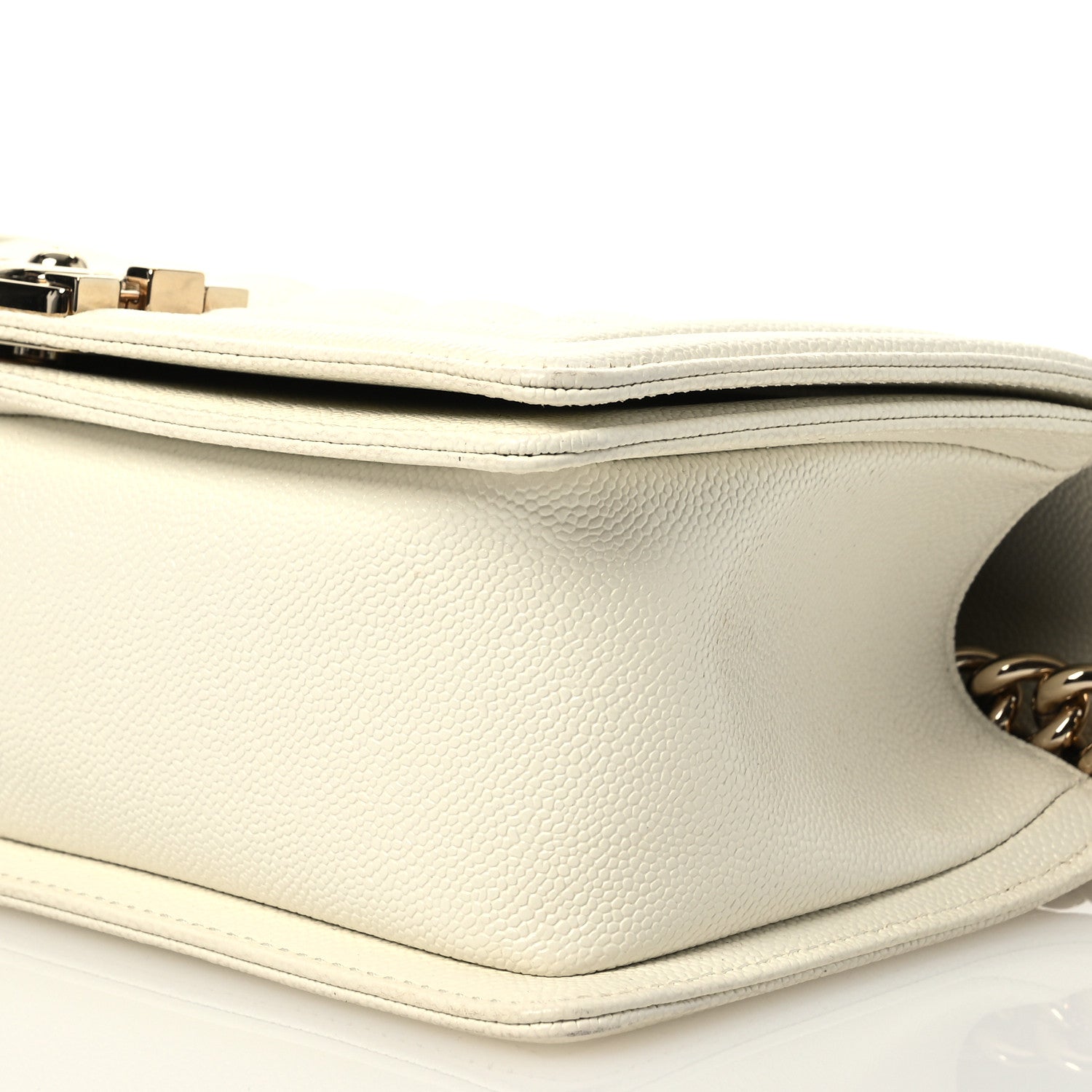 Chanel Caviar Quilted Medium Boy Flap White 10 of 11
