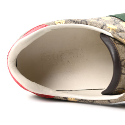 Gucci GG Supreme Monogram Bees Ayers Web Mens Ace Sneakers 9.5 Beige Oro Green Red 8 of 9