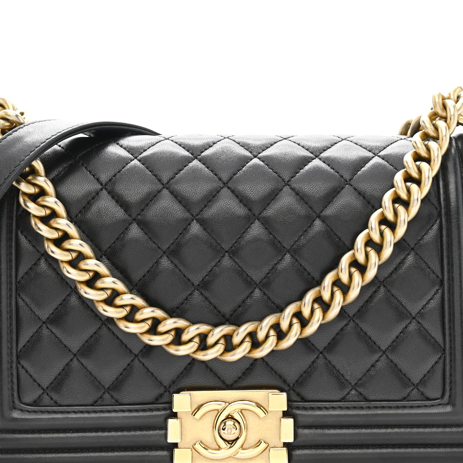 Chanel Lambskin Quilted Medium Boy Flap Black 8 of 13