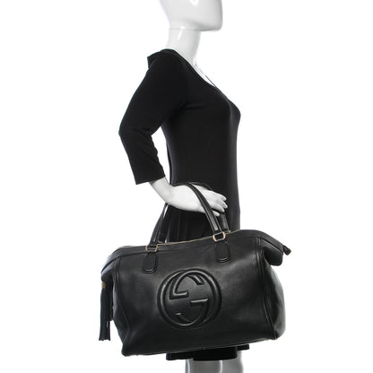 Gucci Pebbled Calfskin Large Soho Top Handle Bag Black 2 of 12