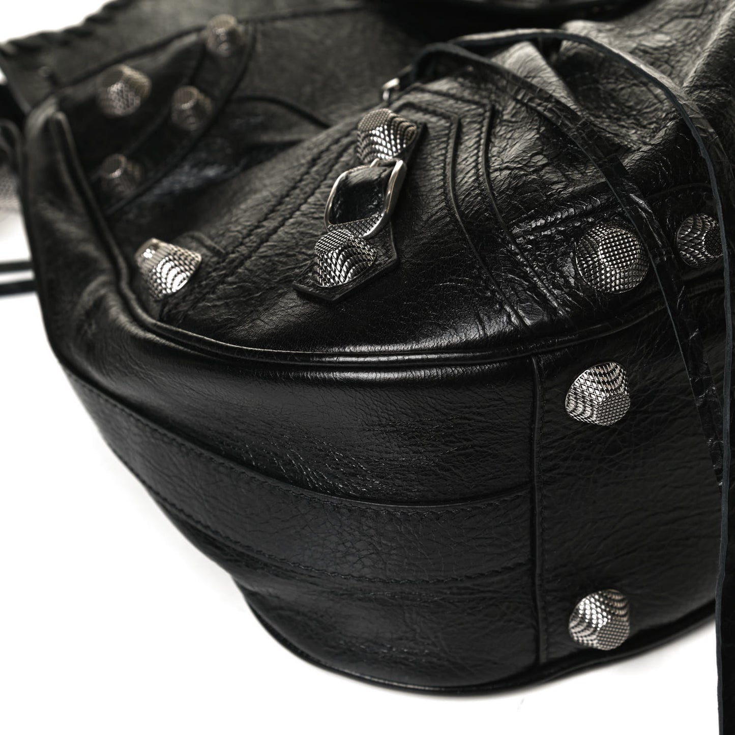 Agneau Arena Medium Le Cagole Shoulder Bag Black