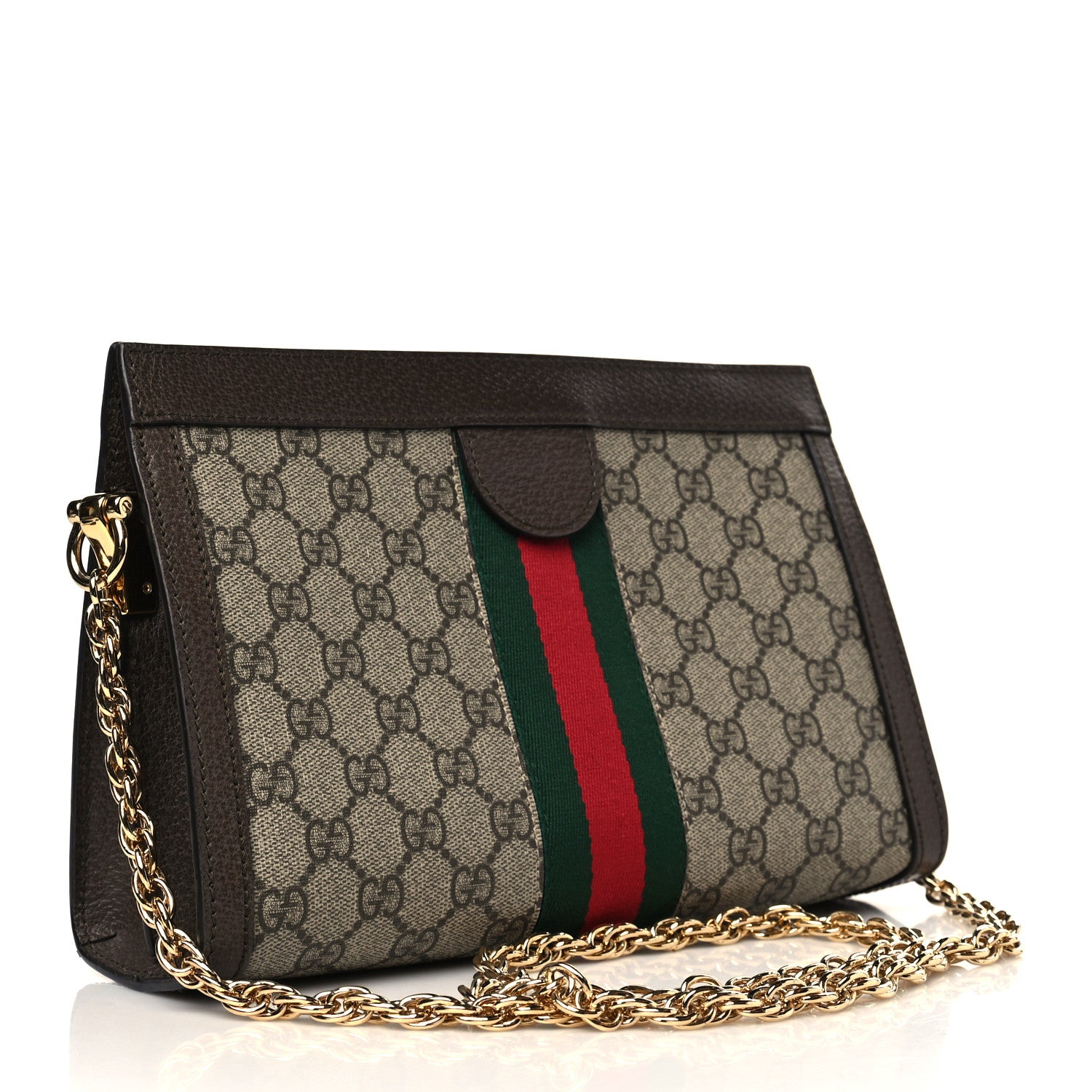 Gucci GG Supreme Monogram Web Small Ophidia Chain Shoulder Bag Brown 3 of 6