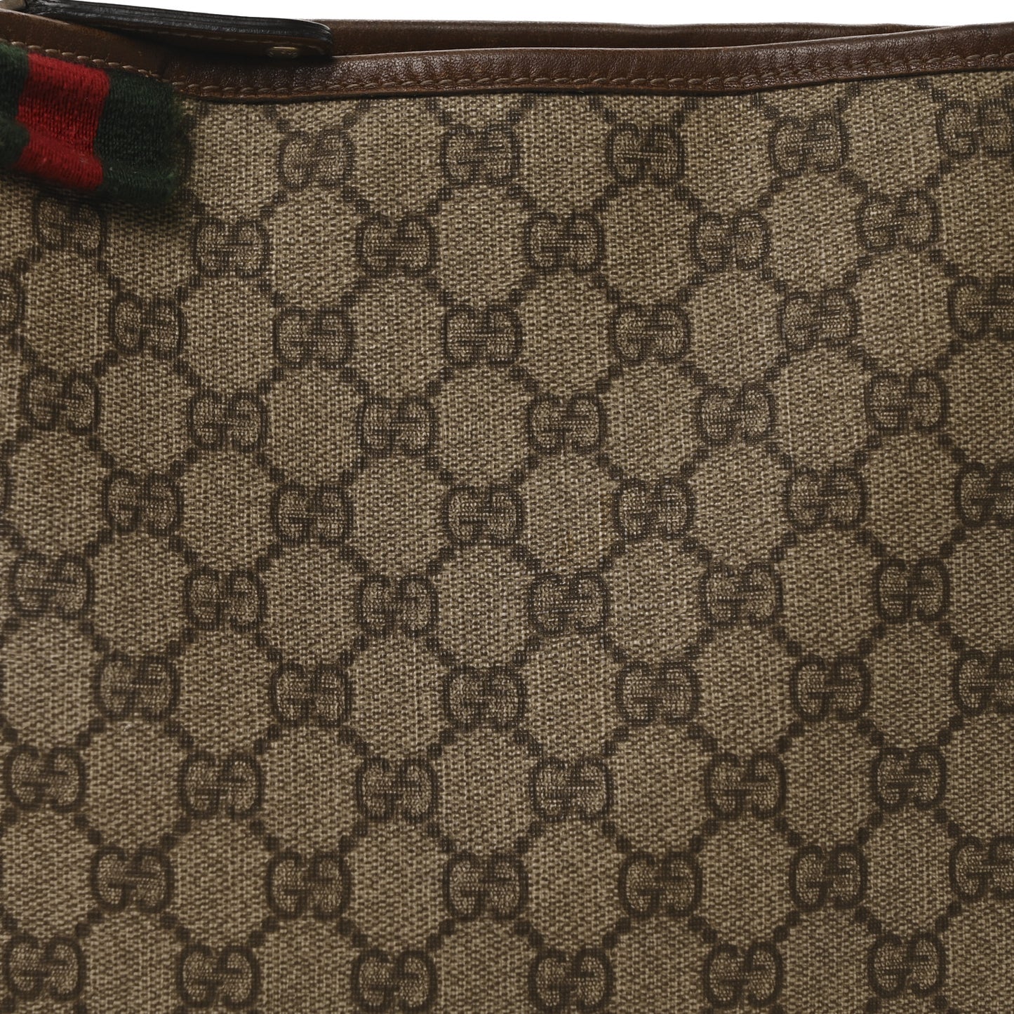 GG Plus Monogram Signature Web Loop Messenger Brown
