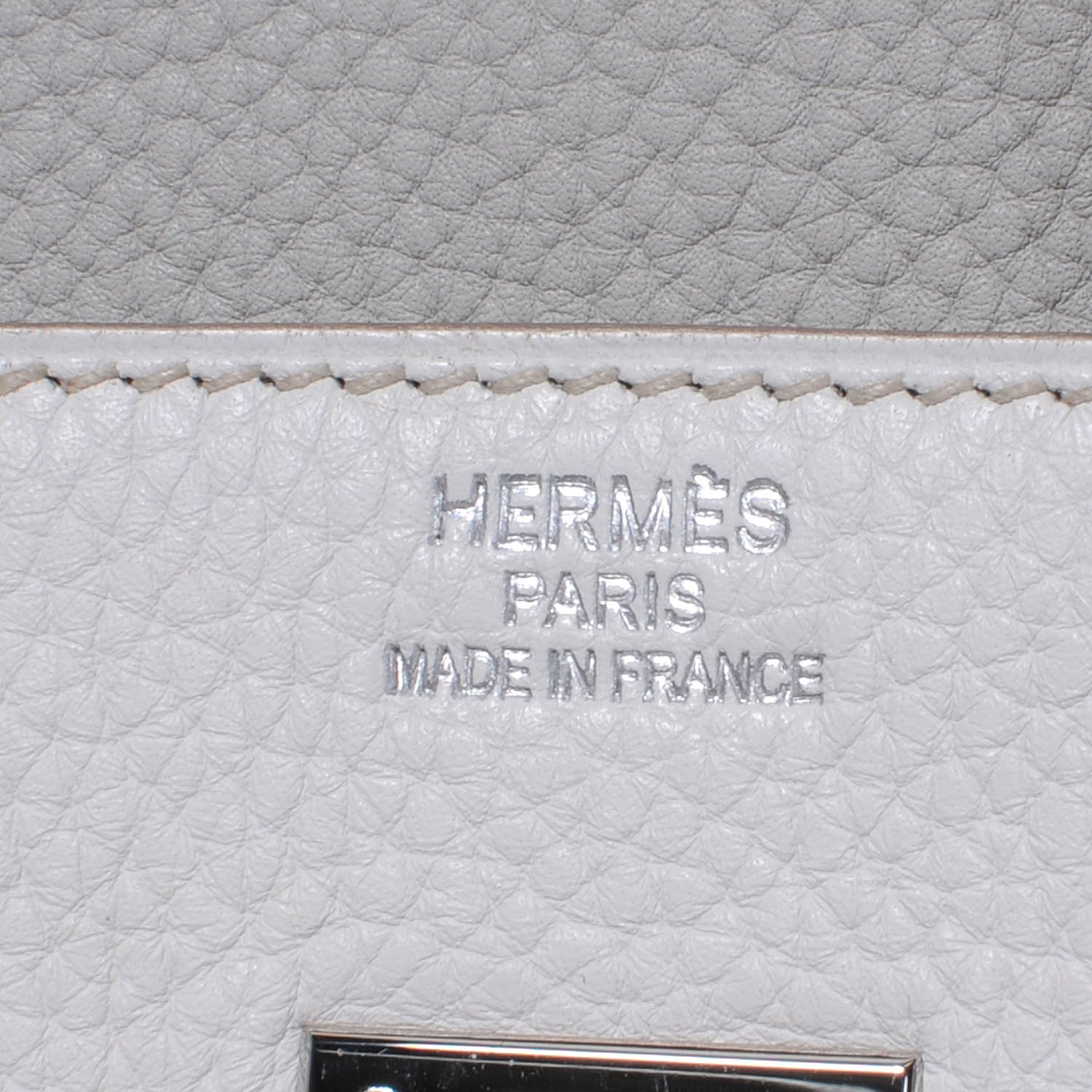 Hermes Taurillon Clemence Lizard Club Birkin 35 Gris Perle White Mykonos 10 of 11