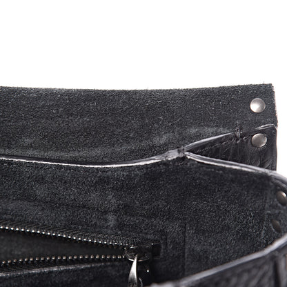 Valentino Garavani Pebbled Calfskin Turquoise Medium Guitar Strap Rockstud Rolling Flap Saddle Bag Black 11 of 17