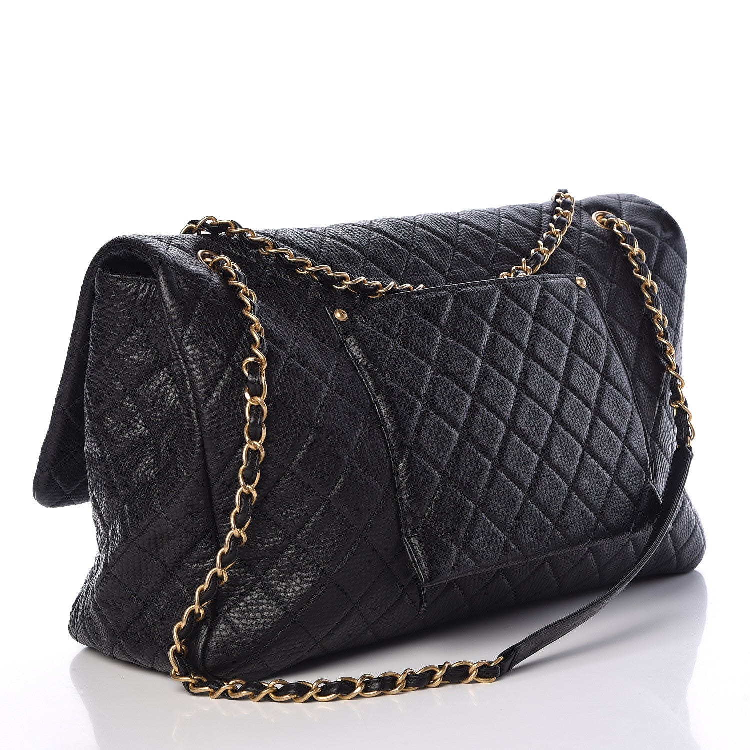 Chanel Calfskin Quilted XXL Travel Flap Bag Black 3 of 11