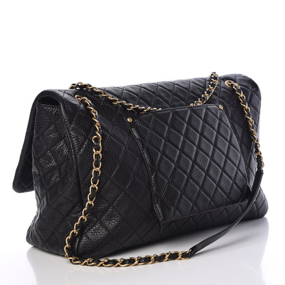 Chanel Calfskin Quilted XXL Travel Flap Bag Black 3 of 11