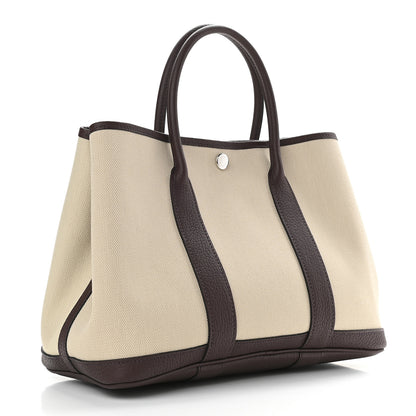 Hermes Toile Militaire Vache Country Garden Party 30 TPM Tote Beton Rouge Sellier 3 of 8