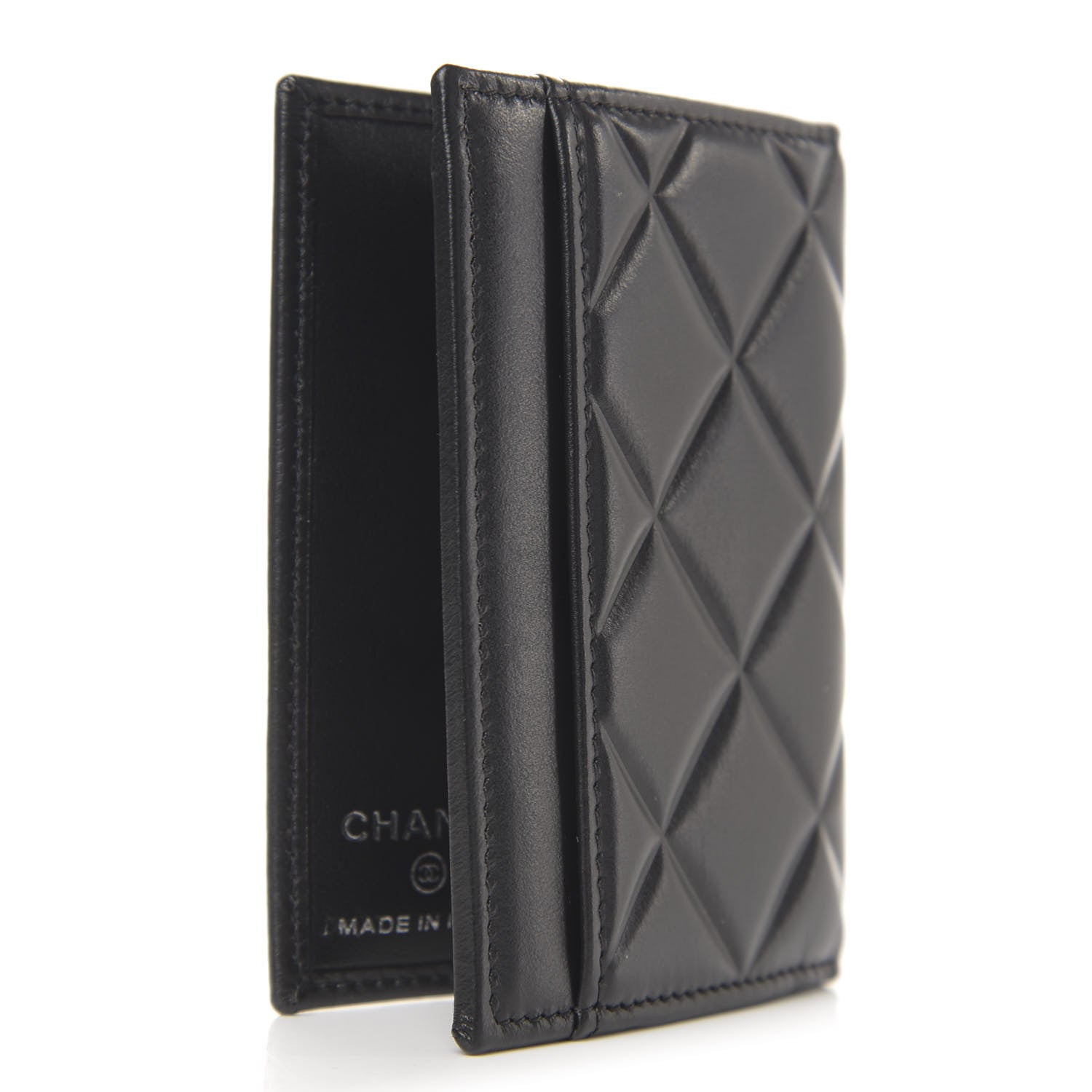 Chanel Lambskin Quilted Card Holder Wallet Black 3 of 8