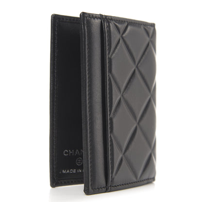 Chanel Lambskin Quilted Card Holder Wallet Black 3 of 8
