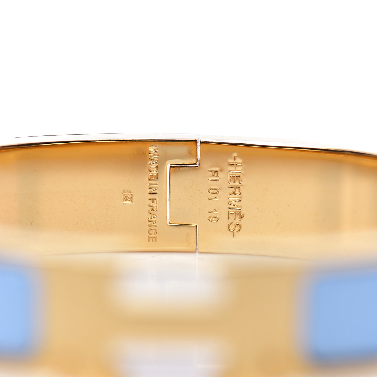 Enamel Narrow Clic Clac H Bracelet GM Bleu Cielo