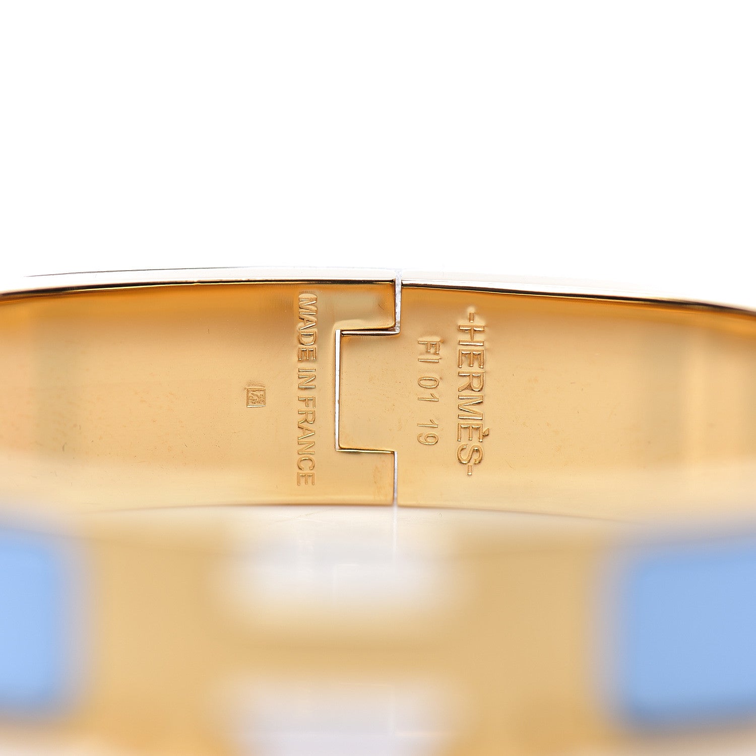 Hermes Enamel Narrow Clic Clac H Bracelet GM Bleu Cielo 3 of 4