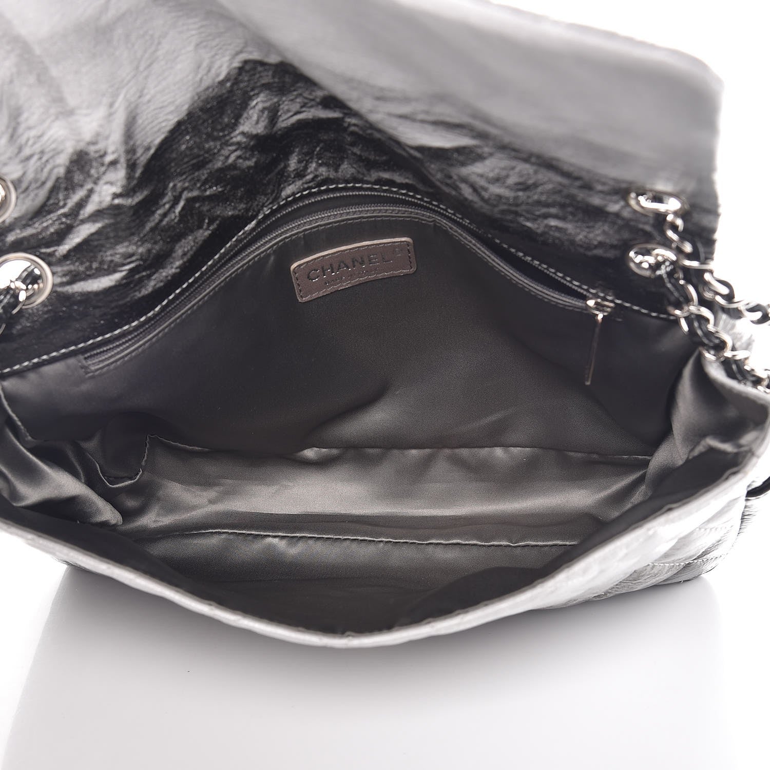 Chanel Vinyl Quilted Jumbo Melrose Degrade Flap Black 5 of 7
